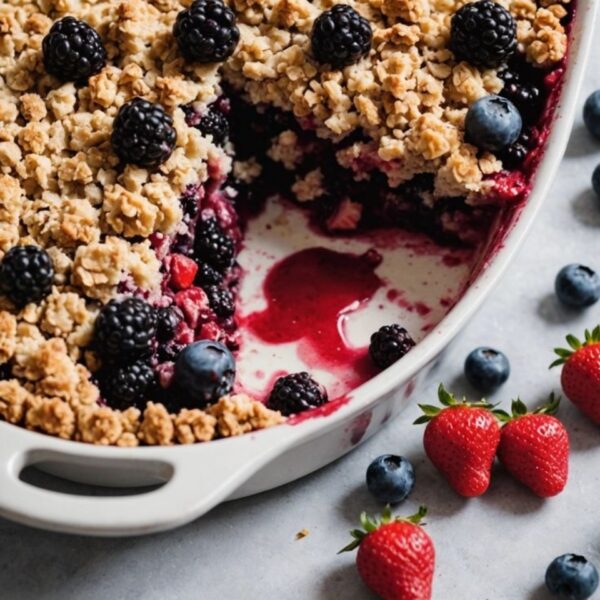 Mixed berries with custard